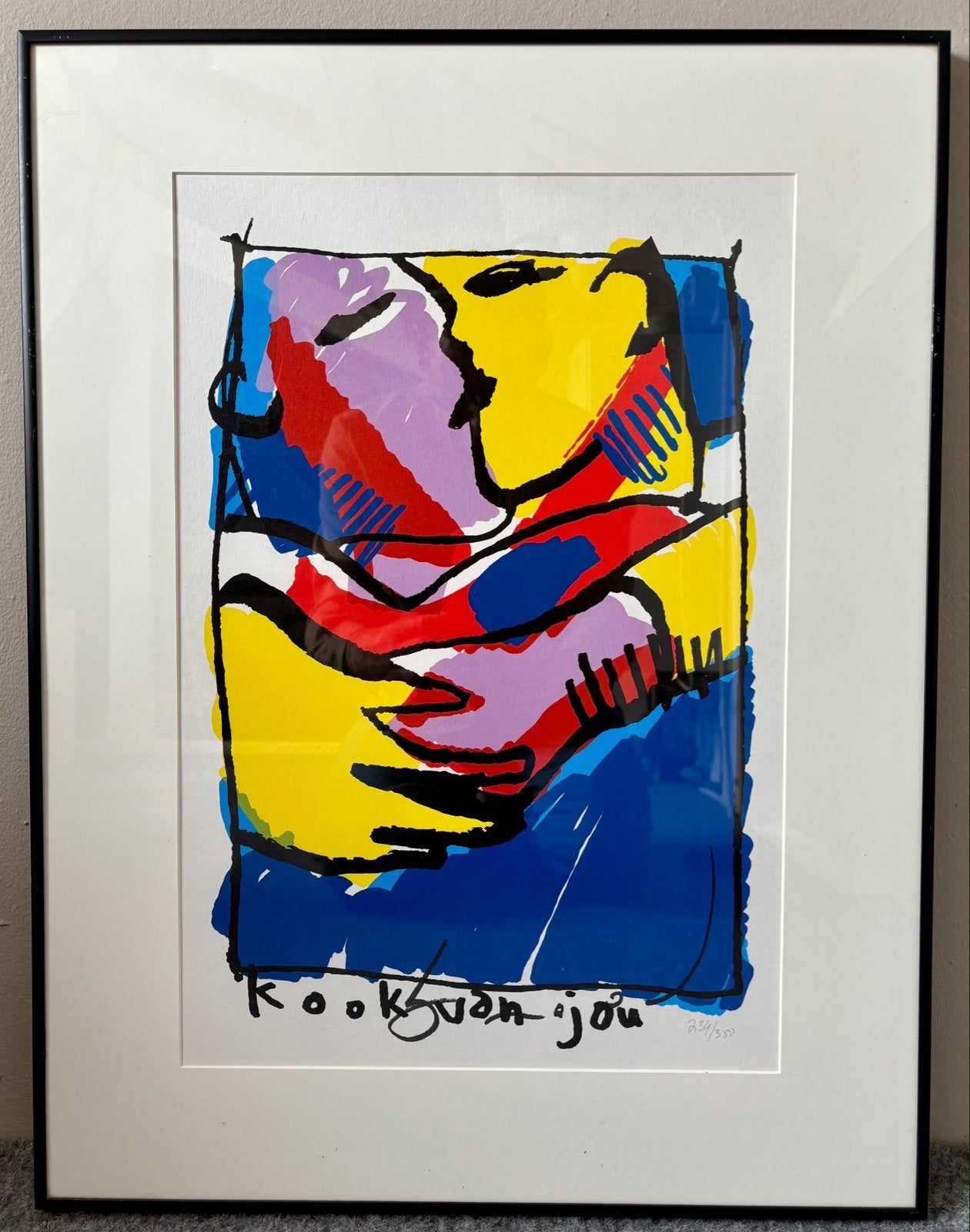Herman Brood zeefdruk 'Kook van jou' Gesigneerd / ingelijst, Ophalen, Figuren, Papier/karton, Print