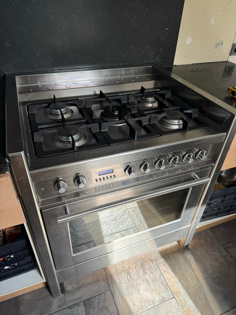 Solitaire SOH97541 gasfornuis met oven (5 pits), Witgoed en Apparatuur, Fornuizen, Gebruikt, Vrijstaand, Gas, 4 kookzones, 85 tot 90 cm