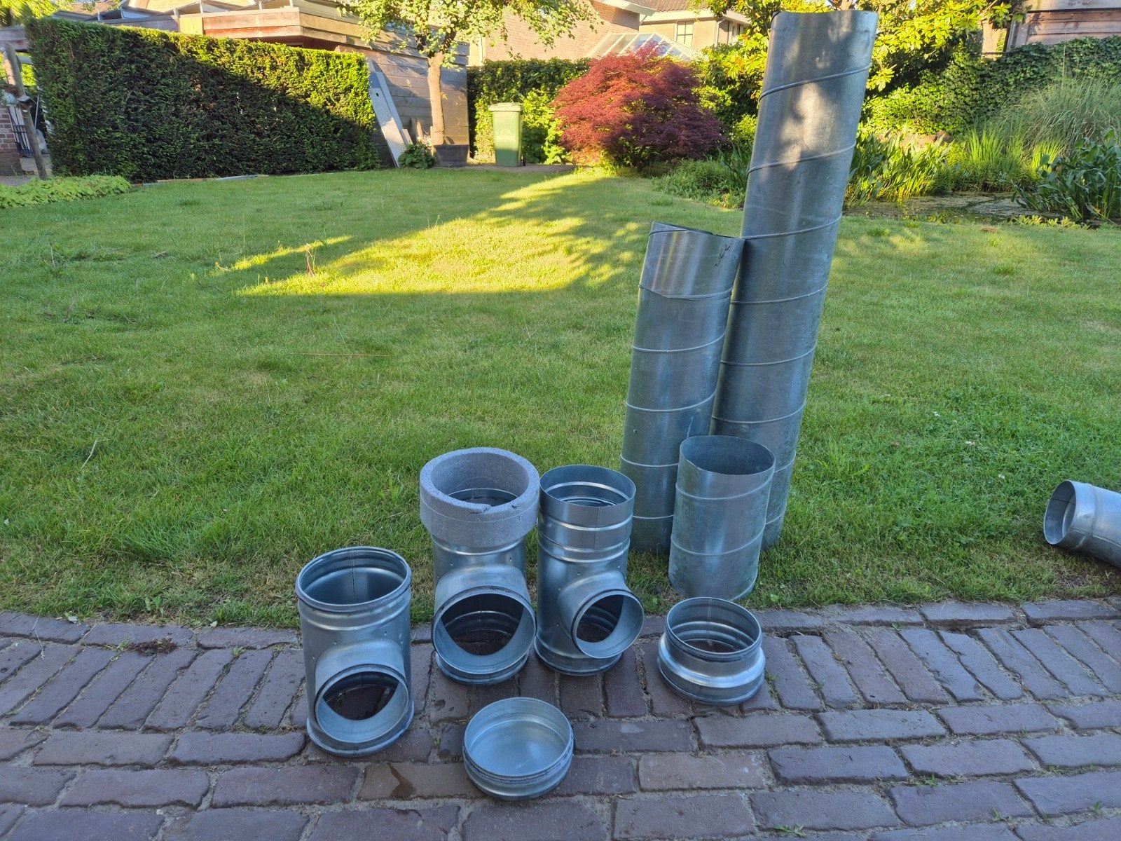 180mm spirobuis met hulpstukken 180/160mm, Ophalen, Bochten, Pvc, Minder dan 2 meter