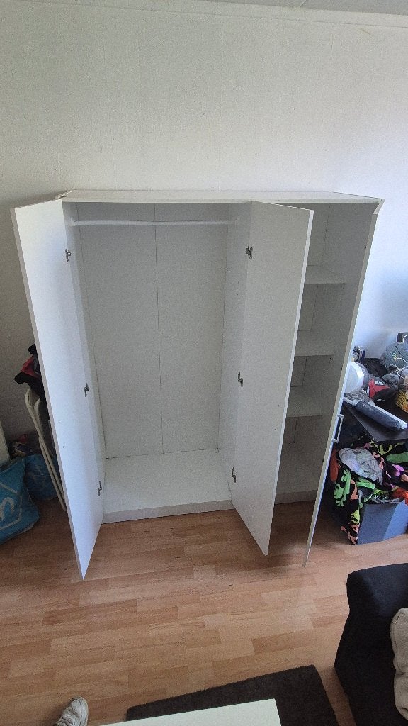 Witte kleding kast, Ophalen, Met deur(en), Gebruikt, Wit