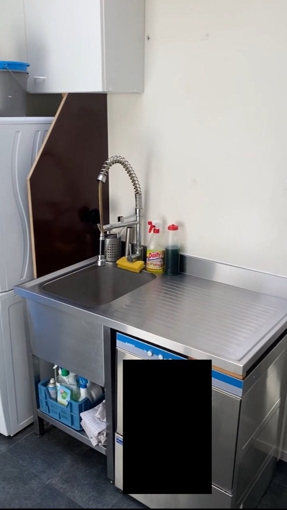 RVS horeca spoeltafel, Zakelijke goederen, Horeca | Keukenapparatuur, Ophalen, Gebruikt, RVS Meubilair