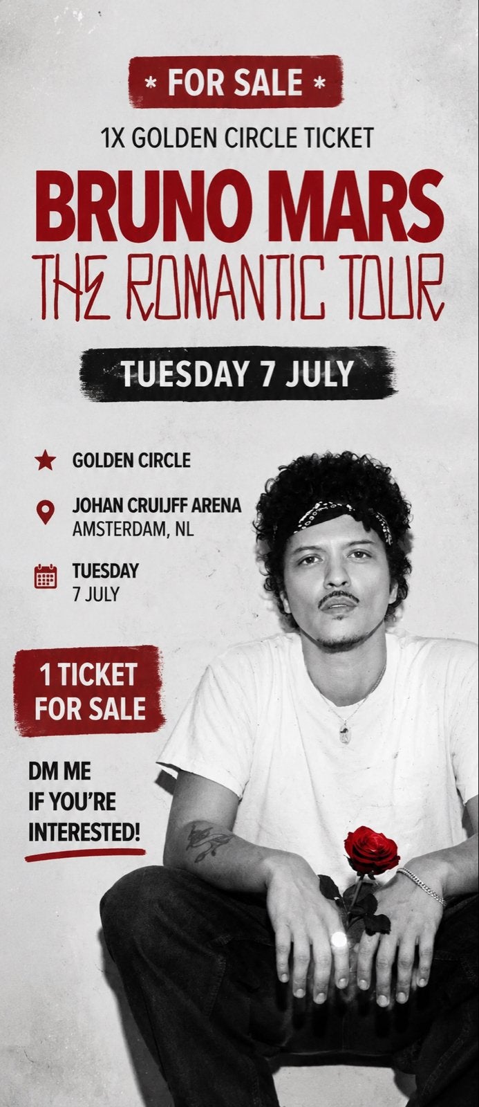 1x Bruno Mars - Golden Circle - 7 Juli, Eén persoon, Juli