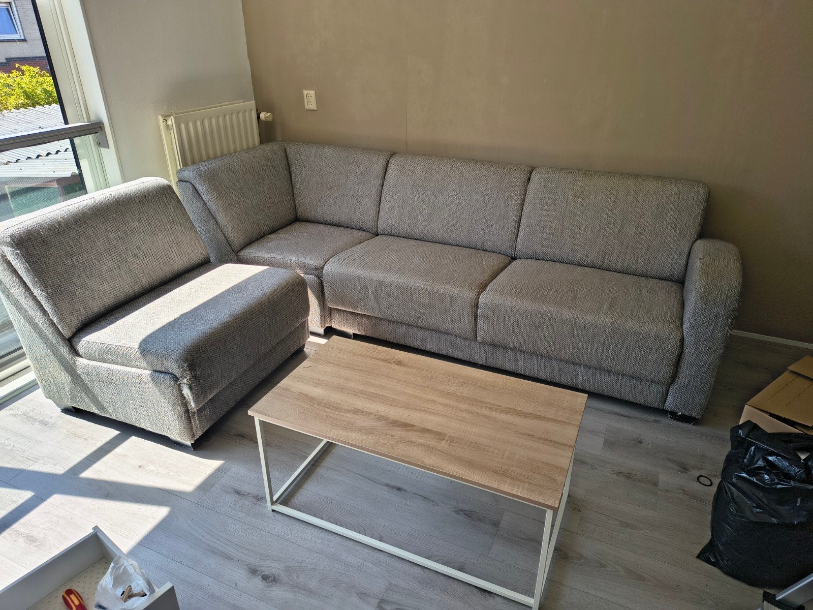 Hoekbank gratis af te halen!, Ophalen, Gebruikt, Stof
