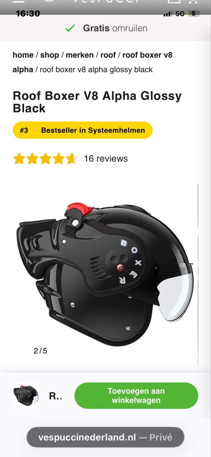 gezochf roox boxxer, Motoren, Ophalen of Verzenden, Nieuw met kaartje, Systeemhelm, Overige merken