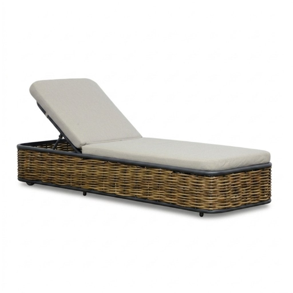 Lucca ligbed set van 2 | wicker + aluminium | 204cm, Ophalen, Verstelbaar, Denza Furniture, Aluminium