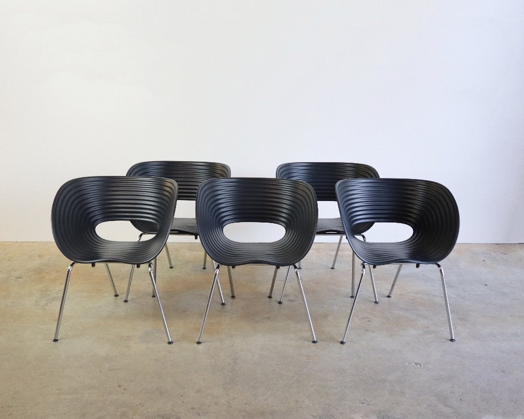 5x Vitra Tom Vac design stoel zwart door Ron Arad, Huis en Inrichting, Molenakkerstraat 10b, Modern Design, Zwart, Ophalen of Verzenden