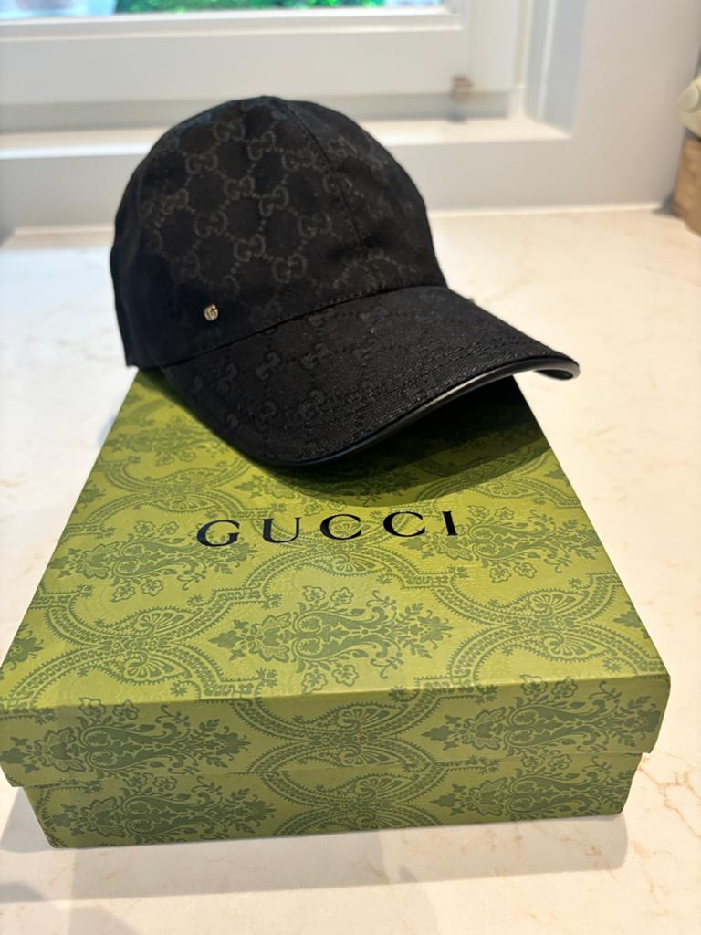 Gucci zwarte pet, Verzenden, Nieuw, 58 of 59 cm (L, 7¼ of ⅜ inch), Pet