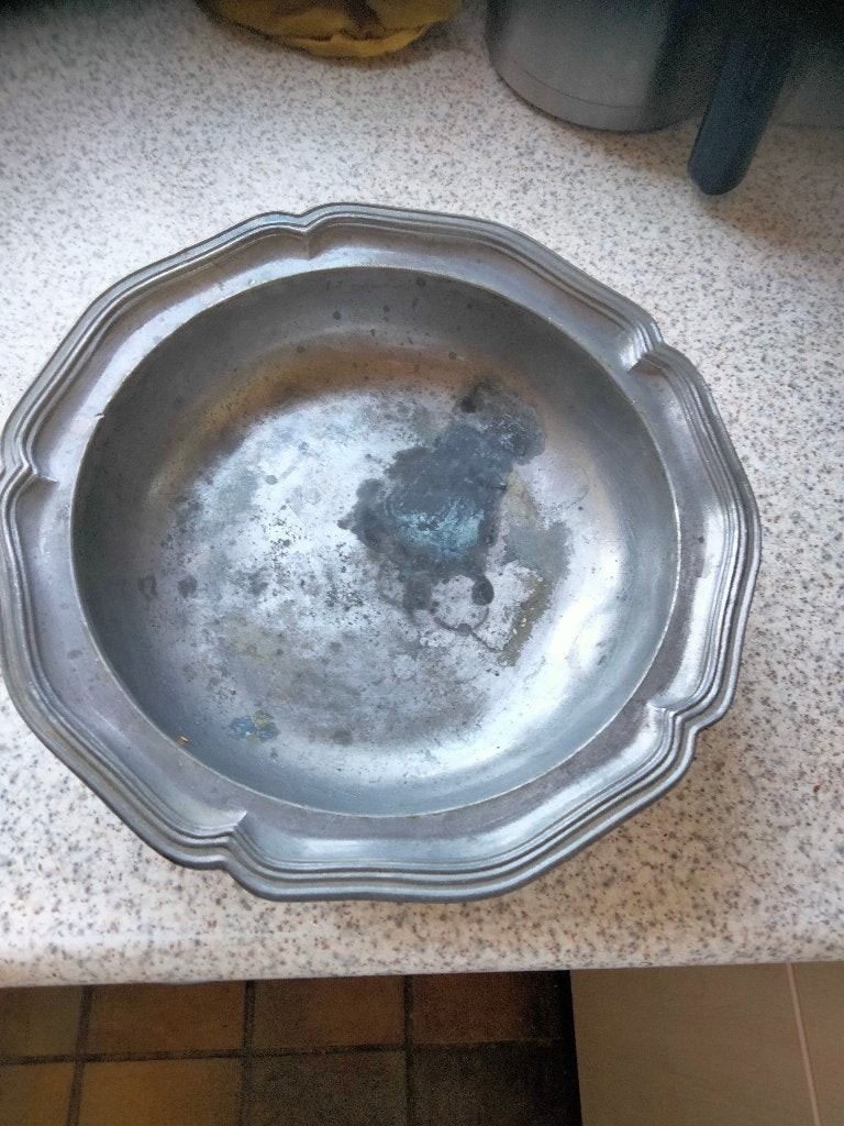 Tinnen fruitschaal, Ophalen