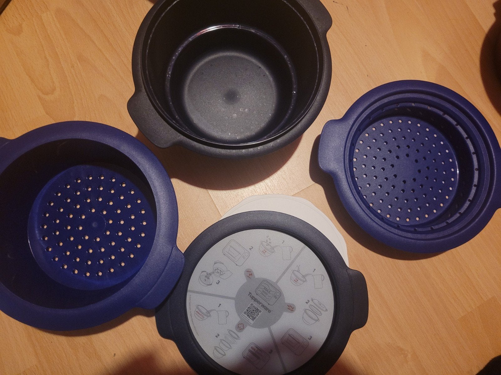Tupperware Microgolf Rijstkoker en Stomer Set, Ophalen, Overige kleuren, Zo goed als nieuw, Bak of Kom