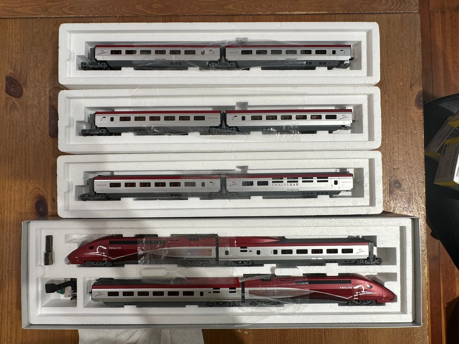 Trix H0 22371 23466/67/68 Thalys hogesnelheidstrein, Gelijkstroom, -, Ophalen of Verzenden, Zo goed als nieuw
