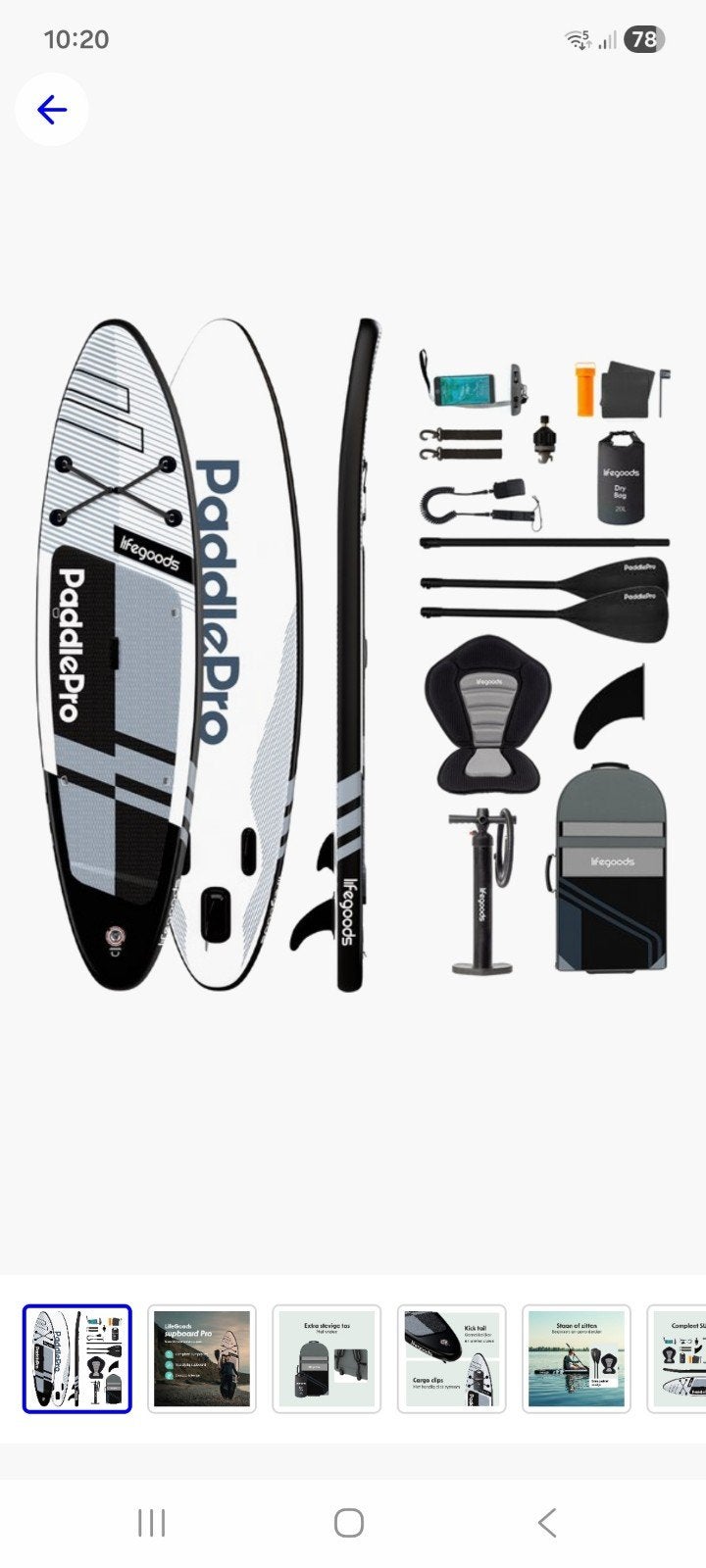 Lifegoods Paddle Pro SUP compleet +zitje, Ophalen, Zo goed als nieuw