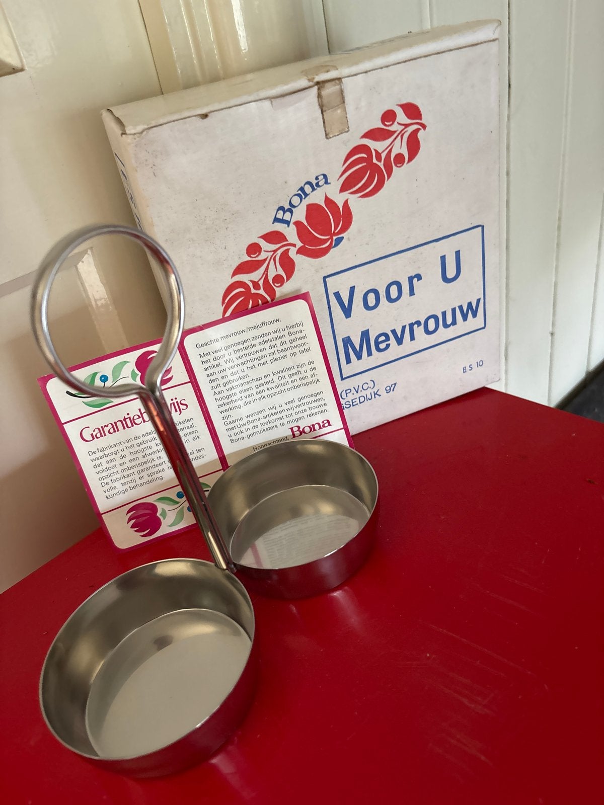Vintage Bona serveerschaaltjes - Roestvrij staal, Ophalen of Verzenden