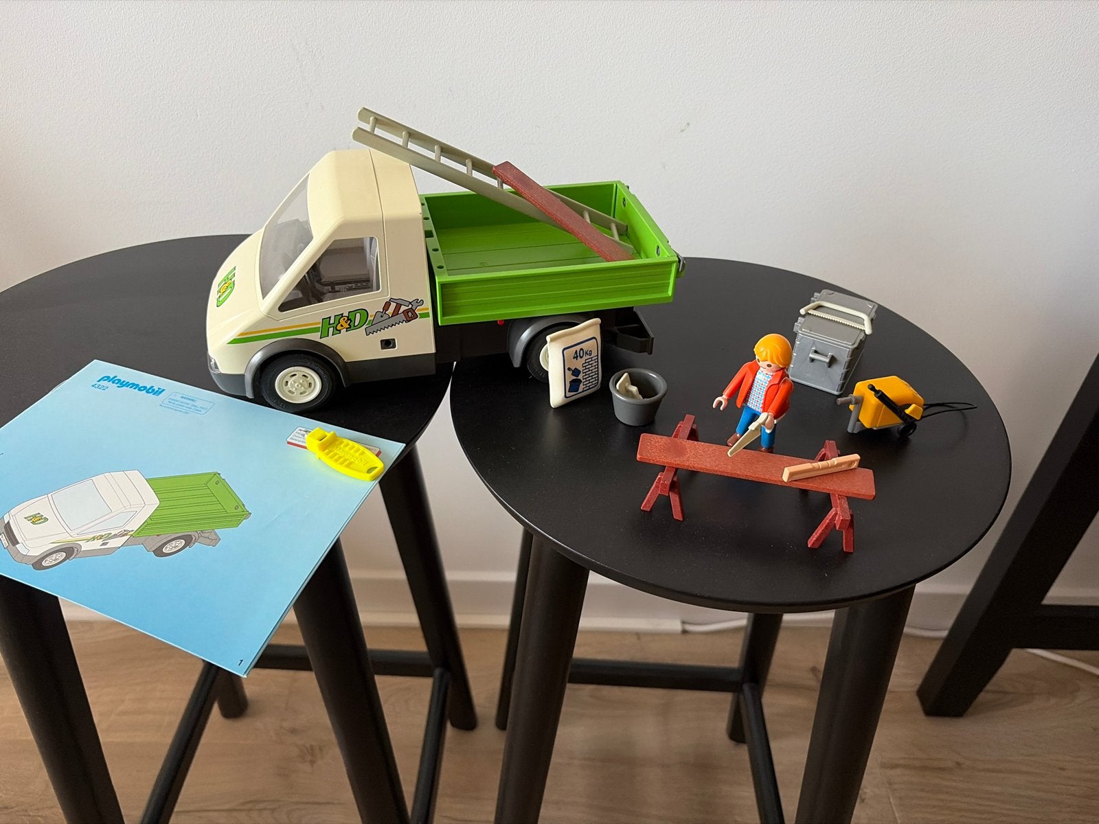 Playmobil set 4322 - kiepwagen met klusjesman, Gebruikt, Complete set, Voertuig, Ophalen of Verzenden