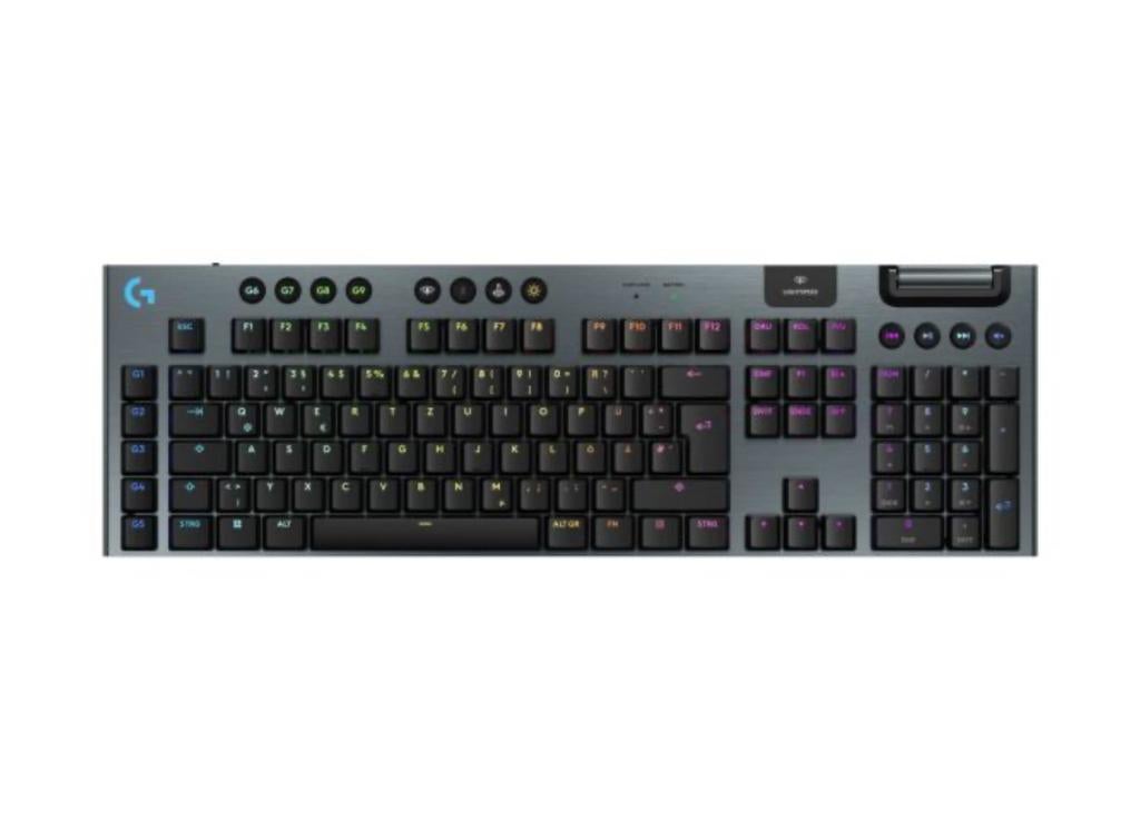 Logitech G915 Gaming Toetsenbord Zwart – Draadloos + RGB, Computers en Software, Toetsenborden, Gebruikt, Logitech, Gaming toetsenbord