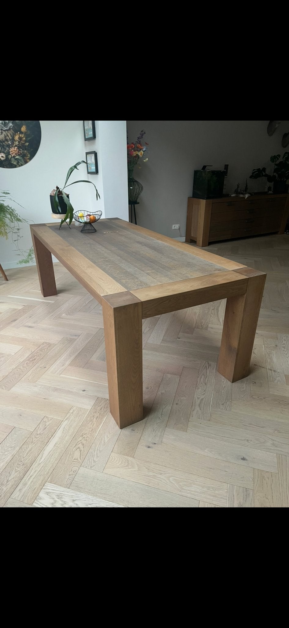 De Bommel eikenhouten tafel 100x225, Gebruikt, 100 tot 150 cm, Eikenhout, 200 cm of meer