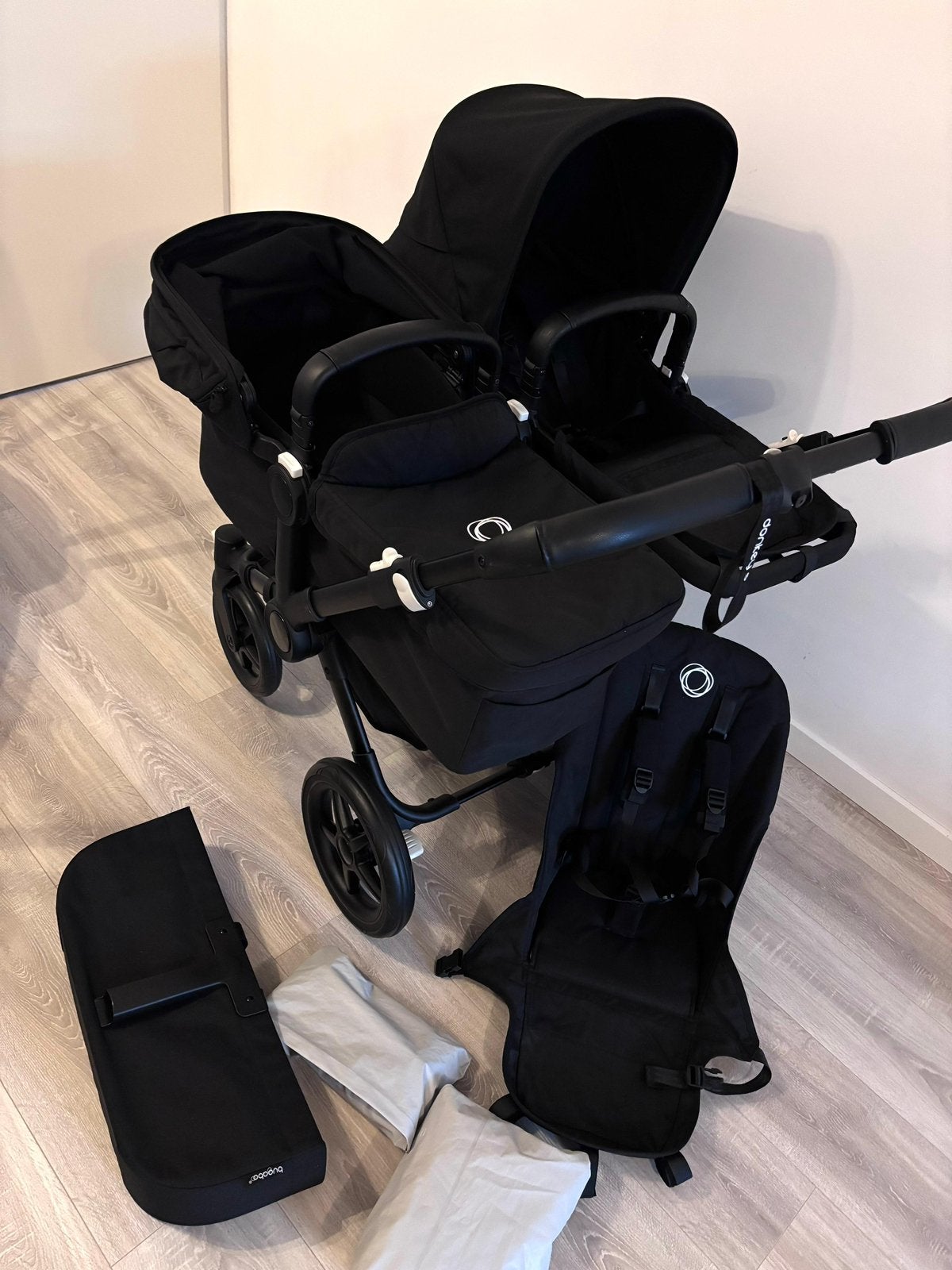 Bugaboo donkey 5 duo all black kinderwagen, Ophalen, Zo goed als nieuw, Bugaboo, Duowagen