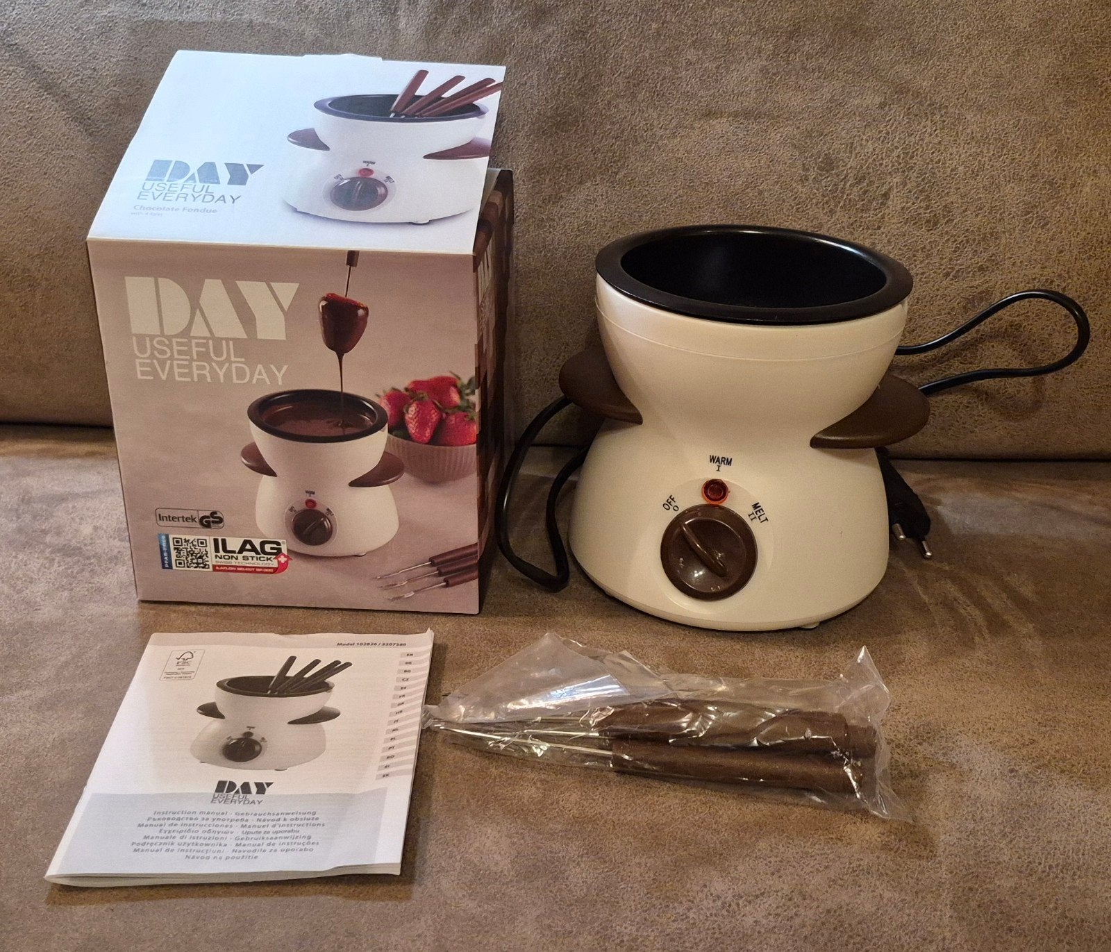 DAY Elektrische Chocolade Fondue Set - Nieuw in Doos, Ophalen of Verzenden, Nieuw, Elektrisch, Fondueset