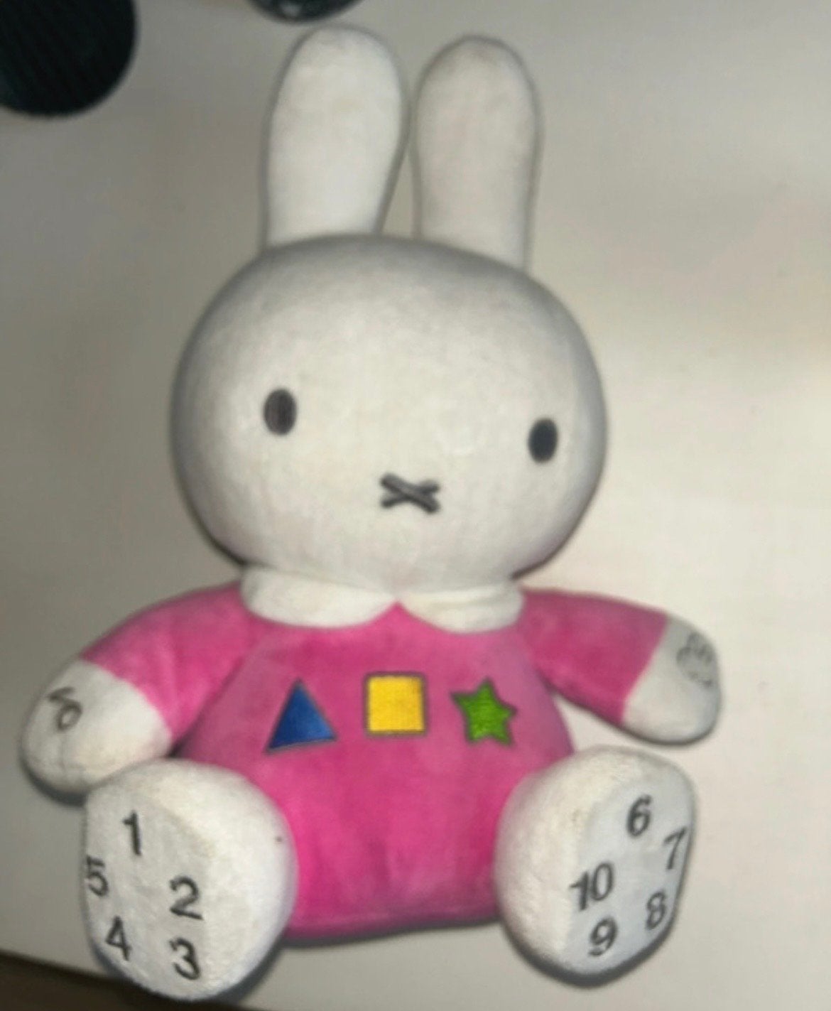 Nijntje knuffel roze met vormen en cijfers, Gebruikt, Konijn, Nijntje, Ophalen of Verzenden