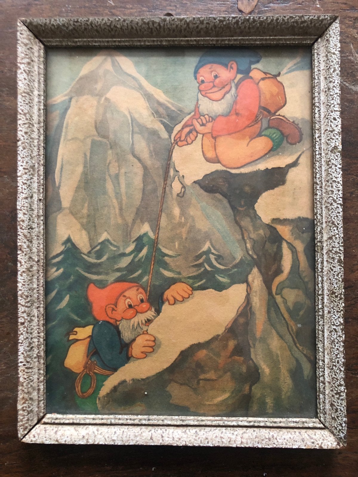 Vintage Prent Kabouters, Ophalen of Verzenden, Minder dan 50 cm, Schilderij