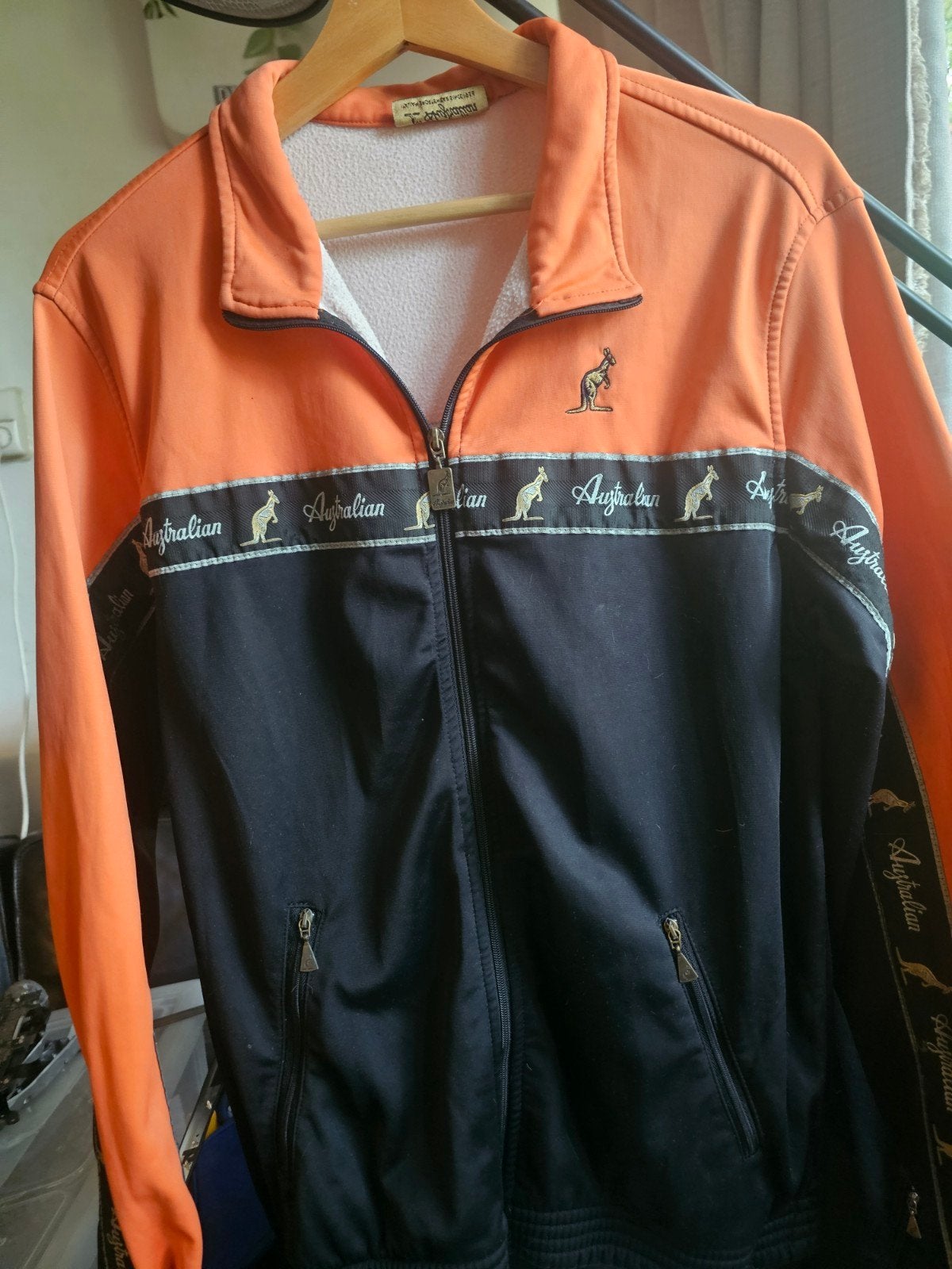 Vintage Australian trainingsjack - Oranje/Zwart, Ophalen of Verzenden, Gedragen, Australian