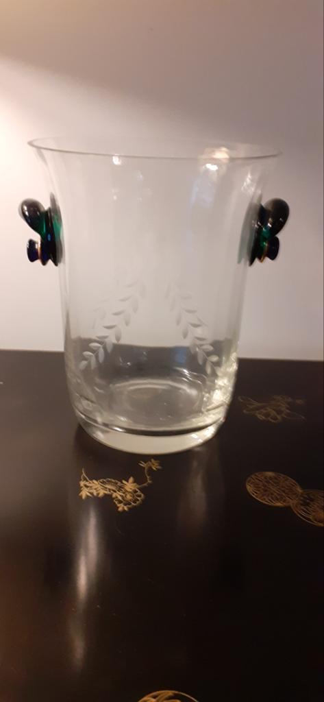 Vintage IJsemmer en Champagneglazen Set - Groen Glas, Antiek en Kunst, Ophalen of Verzenden