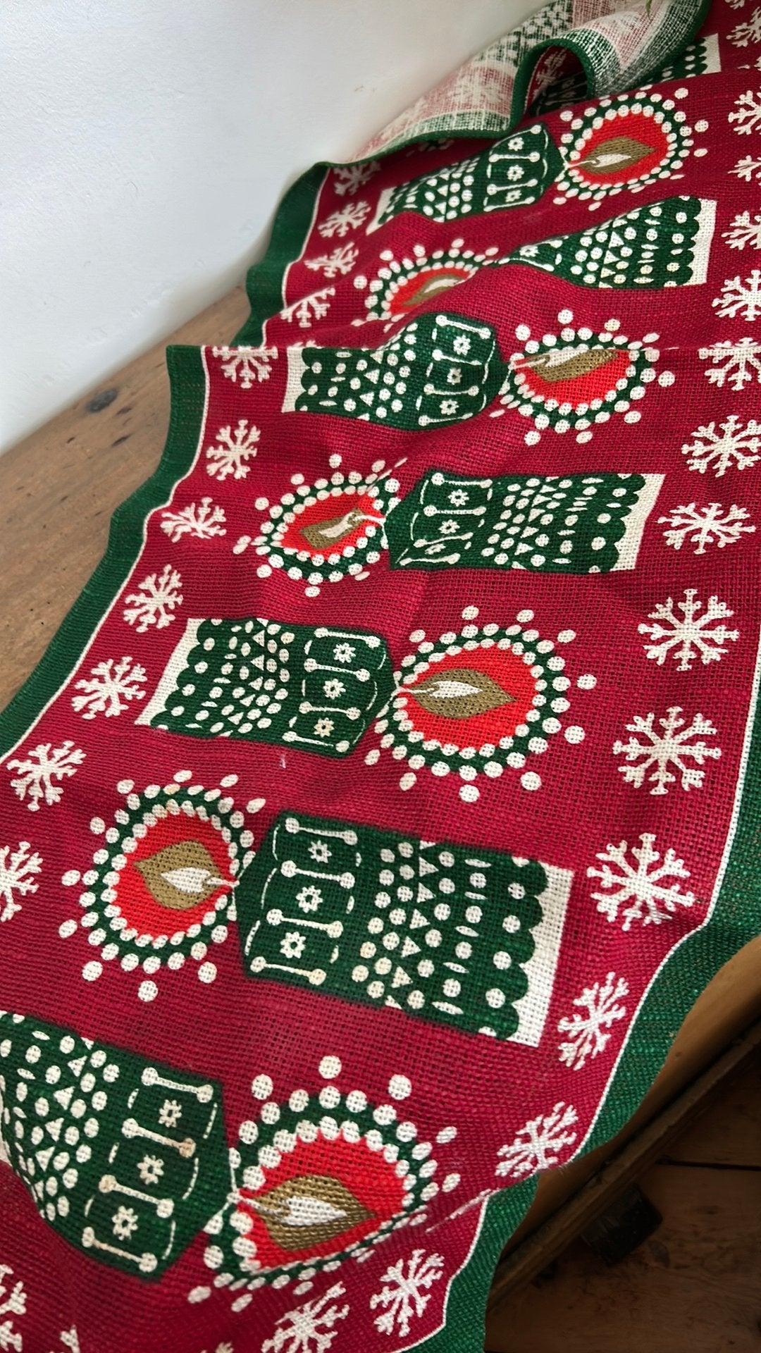 Vintage Zweeds kerstkleedje tafelloper, Diversen, Ophalen of Verzenden, Zo goed als nieuw