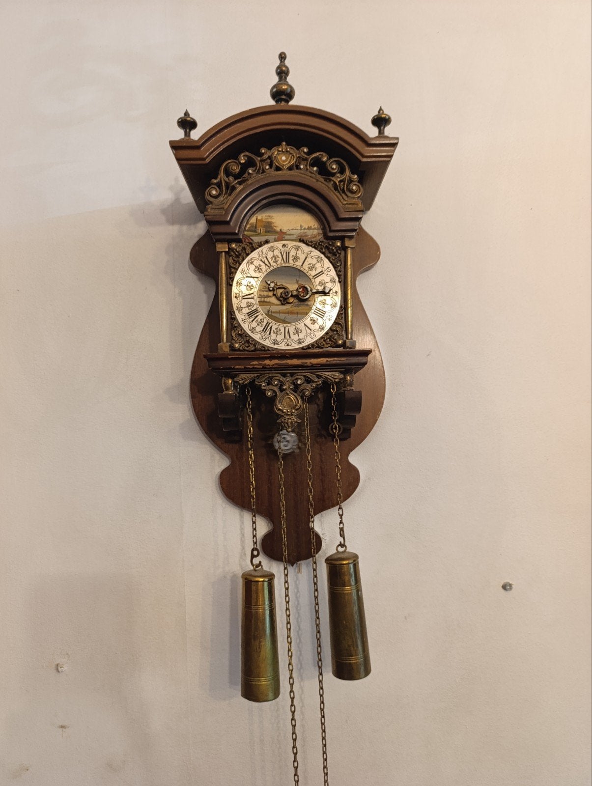 Antieke Friese Staartklok - Wandklok met Gewichten, Ophalen of Verzenden