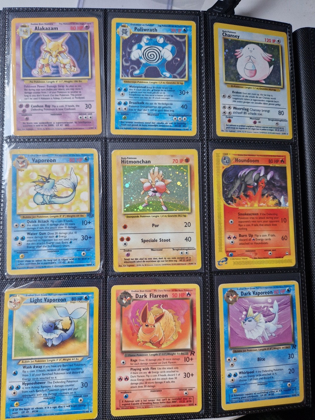 oude pokemon kaarten base set holos, Ophalen of Verzenden, Zo goed als nieuw, Meerdere kaarten