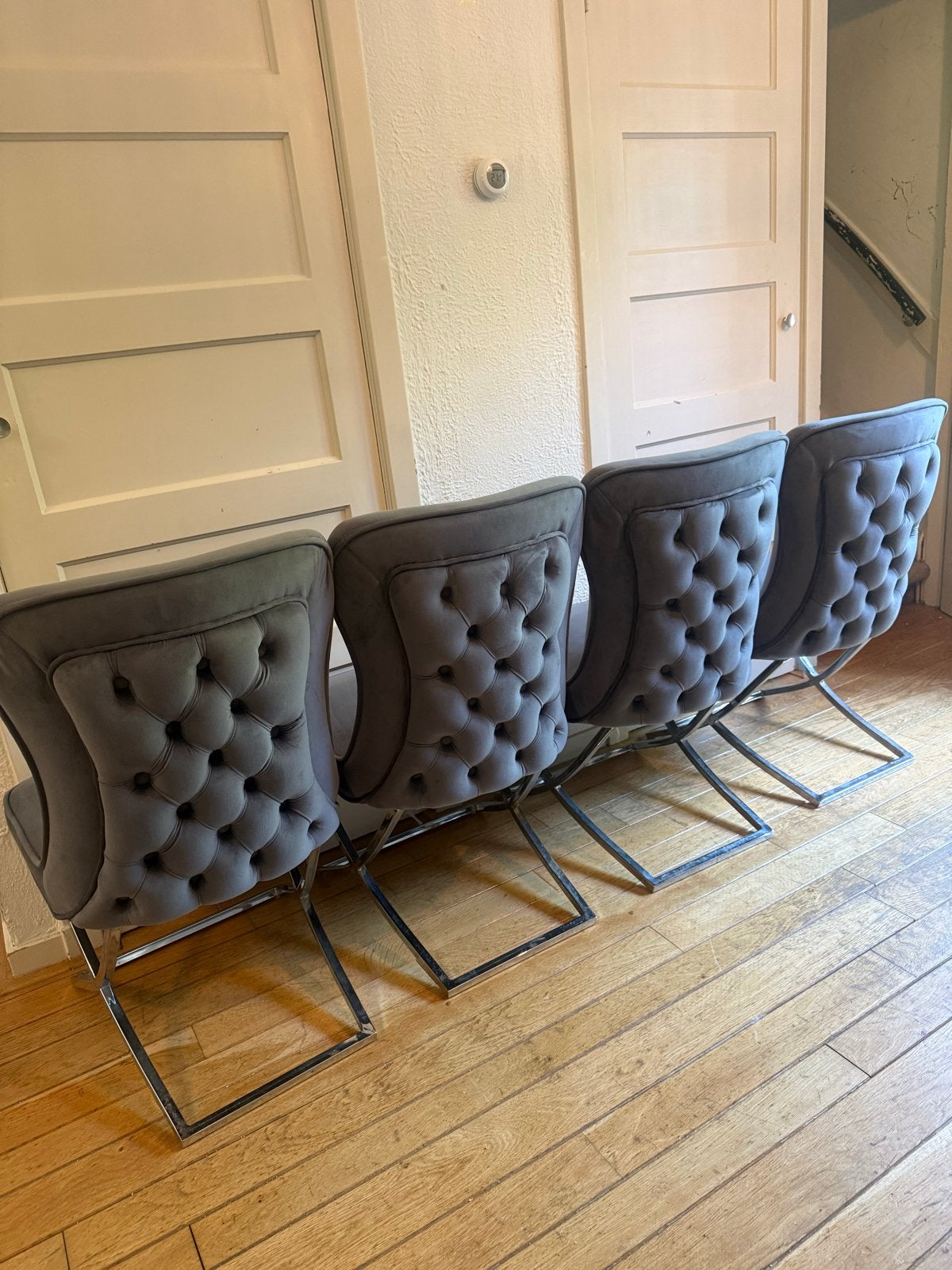 4 Eric Kuster eetkamerstoelen, Huis en Inrichting, Ophalen, Gebruikt, Vier, Stof