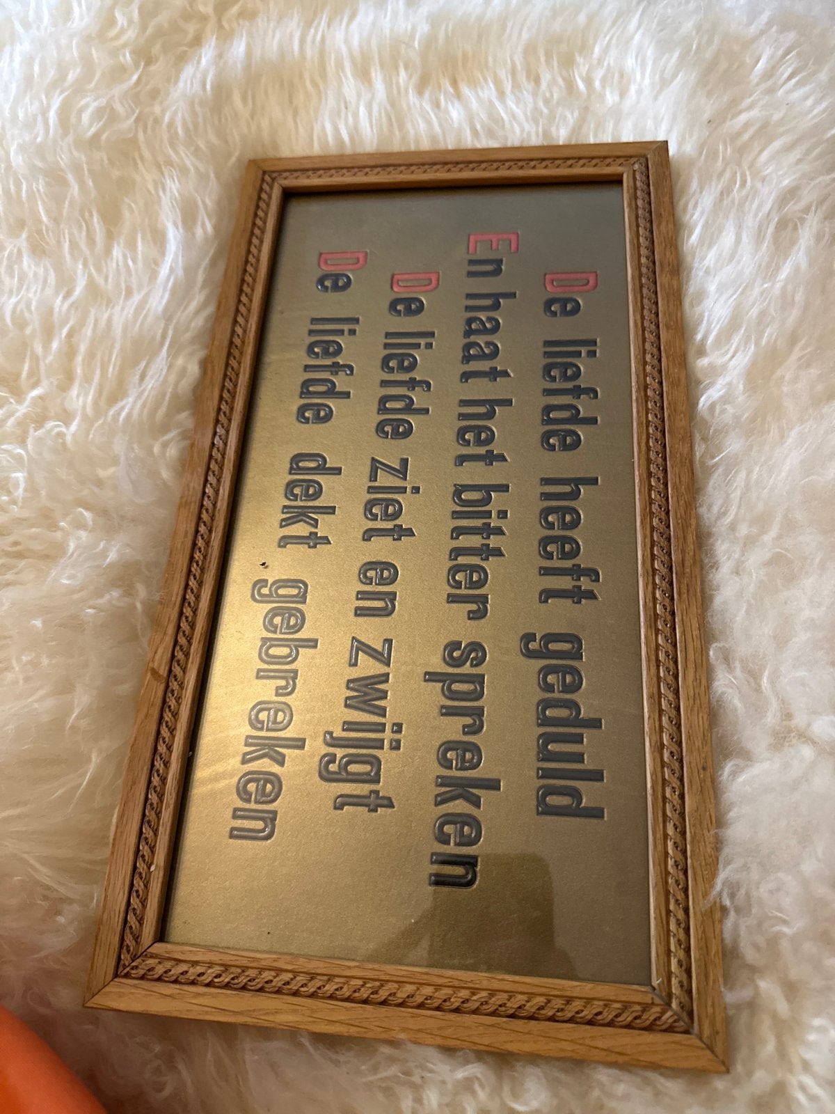 Schilderij met inspirerende tekst over liefde, Antiek en Kunst, Kunst | Schilderijen | Klassiek, Achter glas, Overige stijlen