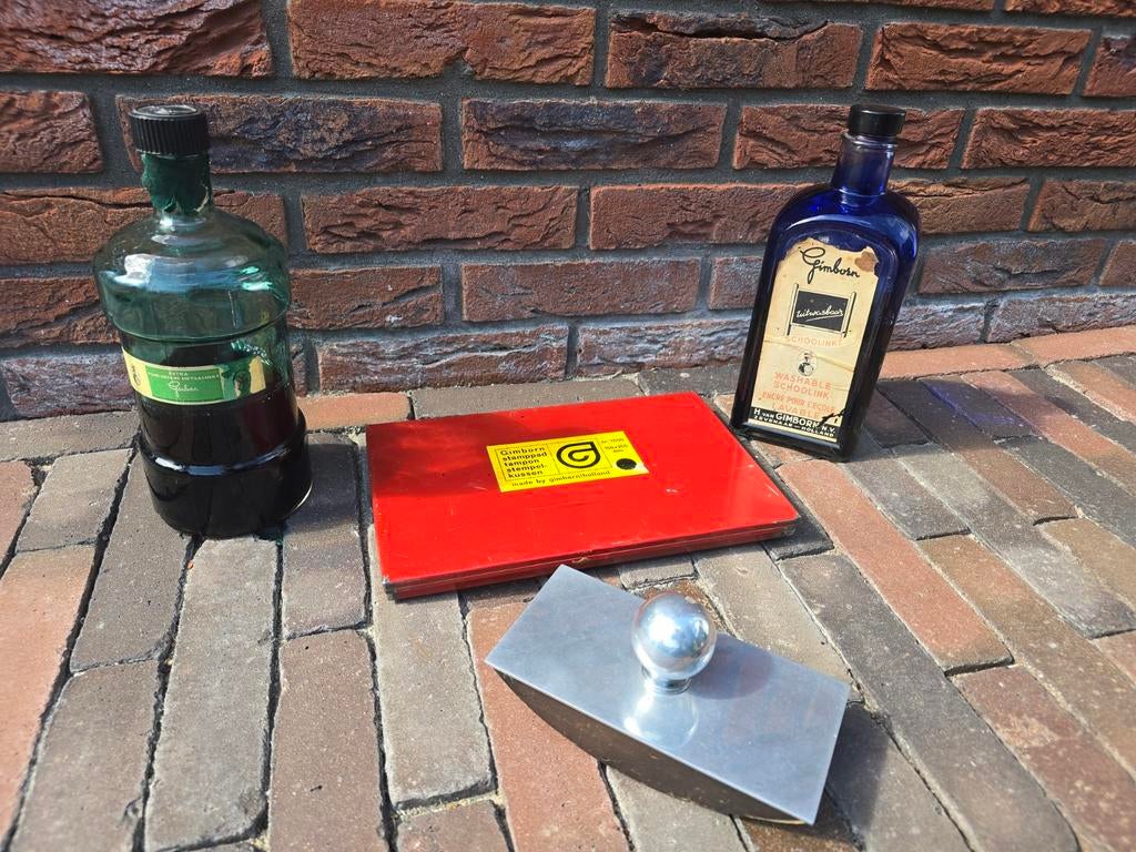 2x antieke Gimborn Grote Liter flessen inkt samen €69, Antiek en Kunst, Antiek | Kantoor en Zakelijk, Ophalen of Verzenden