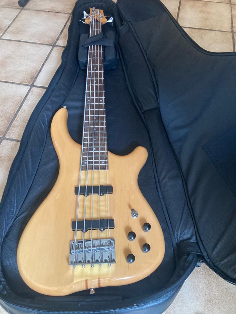 Actieve 5 snarig basgitaar + hoes, Ophalen of Verzenden, Zo goed als nieuw, Elektrisch, 5-snarig
