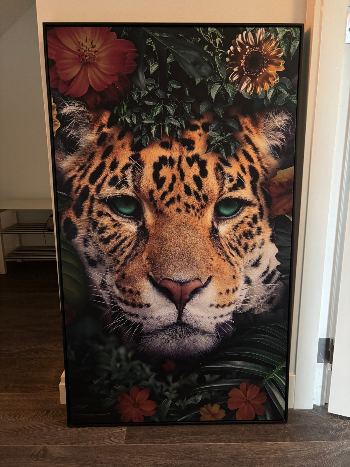 Tijger schilderij in baklijst 70x118 cm, Huis en Inrichting, Ophalen, Zo goed als nieuw, Schilderij