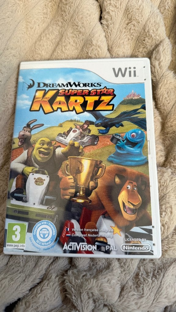 DreamWorks Super Star Kartz – Nintendo Wii – Met stuur, Gebruikt, Racen en Vliegen, Ophalen of Verzenden, 3 spelers of meer