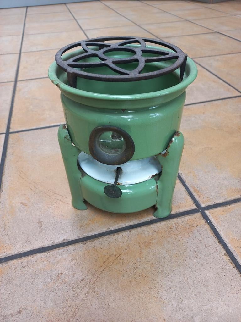 Te koop groen emaille petroleumbrander, Ophalen of Verzenden