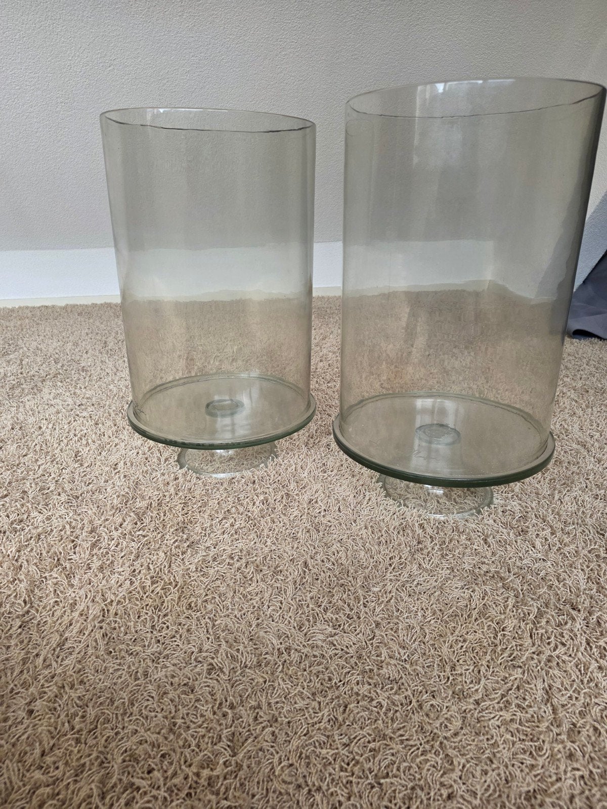 Twee Riviera Maison windlichten 45 cm hoog, Ophalen, Zo goed als nieuw, Transparant, Glas