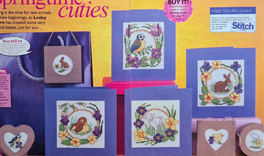Leuke lente borduurpatronen 8x o.a. konijn met viooltjes, Ophalen, Nieuw, Handborduren, Patroon