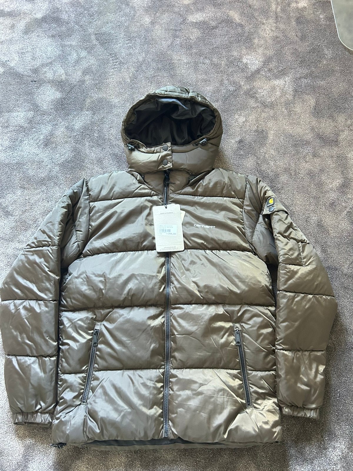 Carhartt WIP Danville Jacket Mens S Khaki Down Puffer Jacket, Ophalen of Verzenden, Zo goed als nieuw, Maat 46 (S) of kleiner