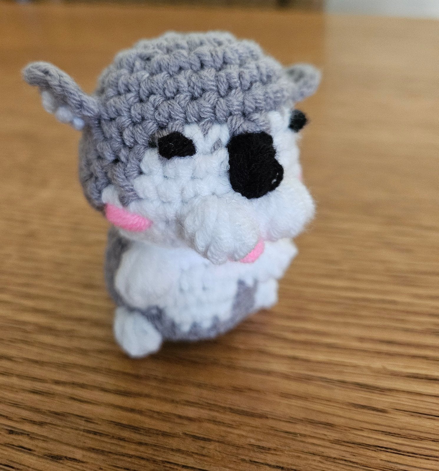 Gehaakte Husky Knuffeltje of Tassenhanger, Overige merken, Grijs, Nieuw, Klein (minder dan 20 cm)