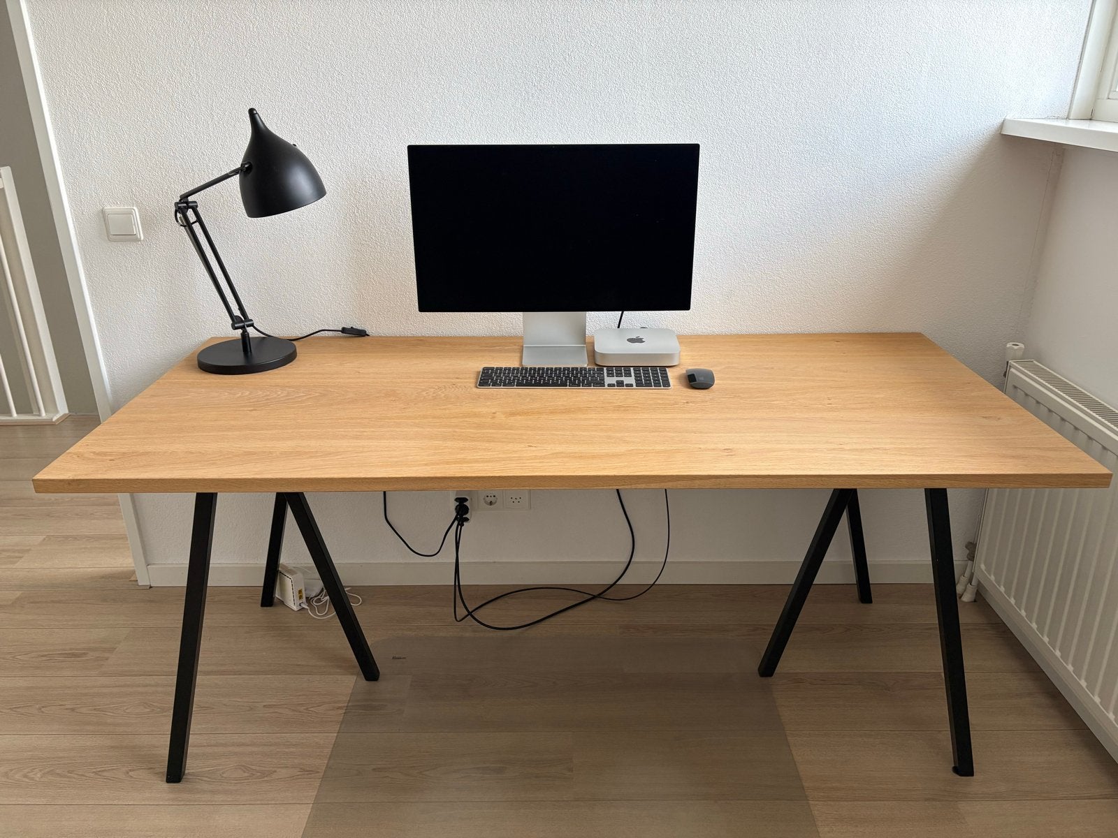 Eikenhouten tafel met Hay poten, Ophalen, Gebruikt, Eikenhout, 50 tot 100 cm