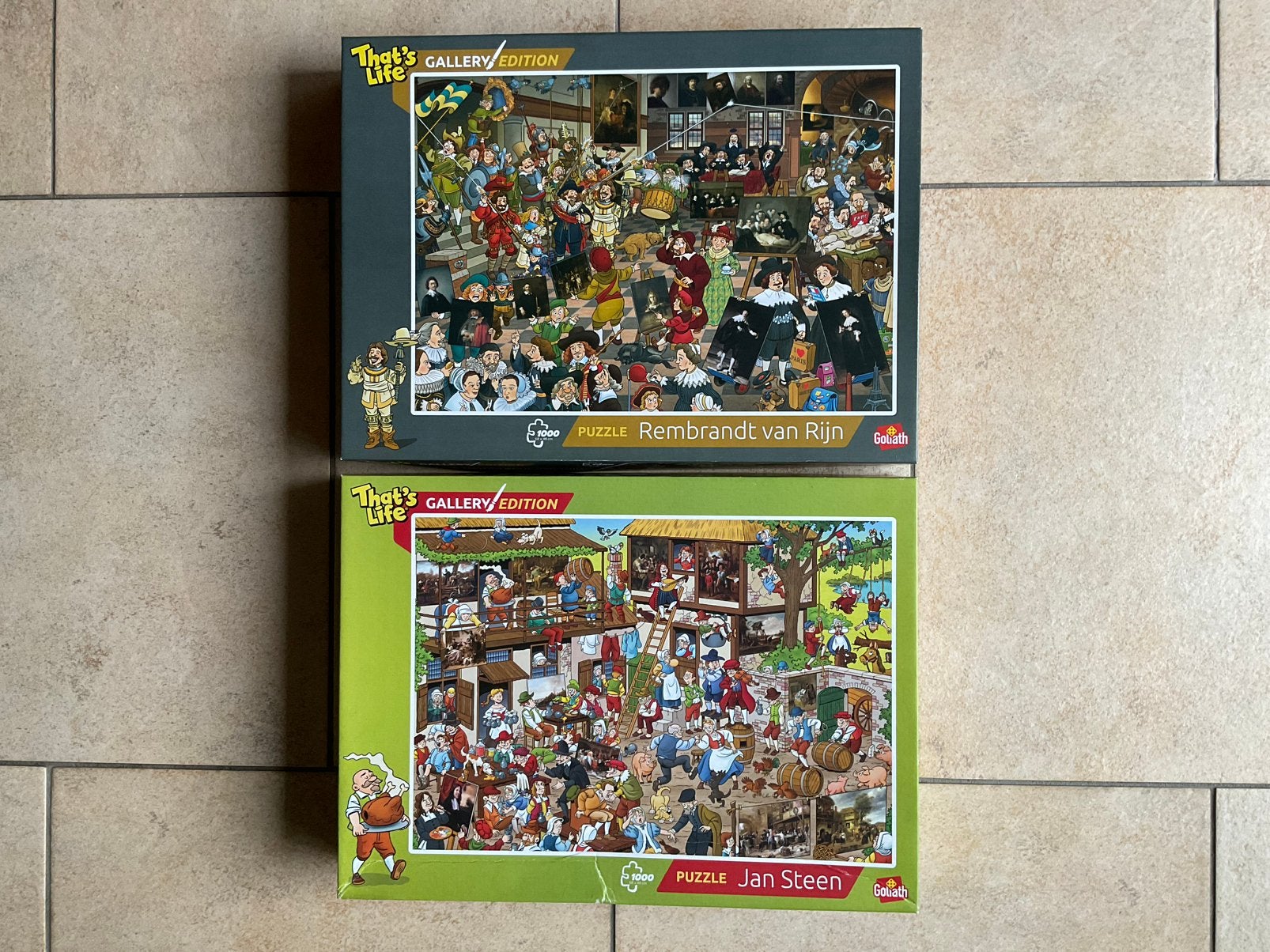 2 puzzels 1000 stukjes That’s Life “Steen/Van Rijn”, Ophalen of Verzenden, 500 t/m 1500 stukjes, Gebruikt, Legpuzzel