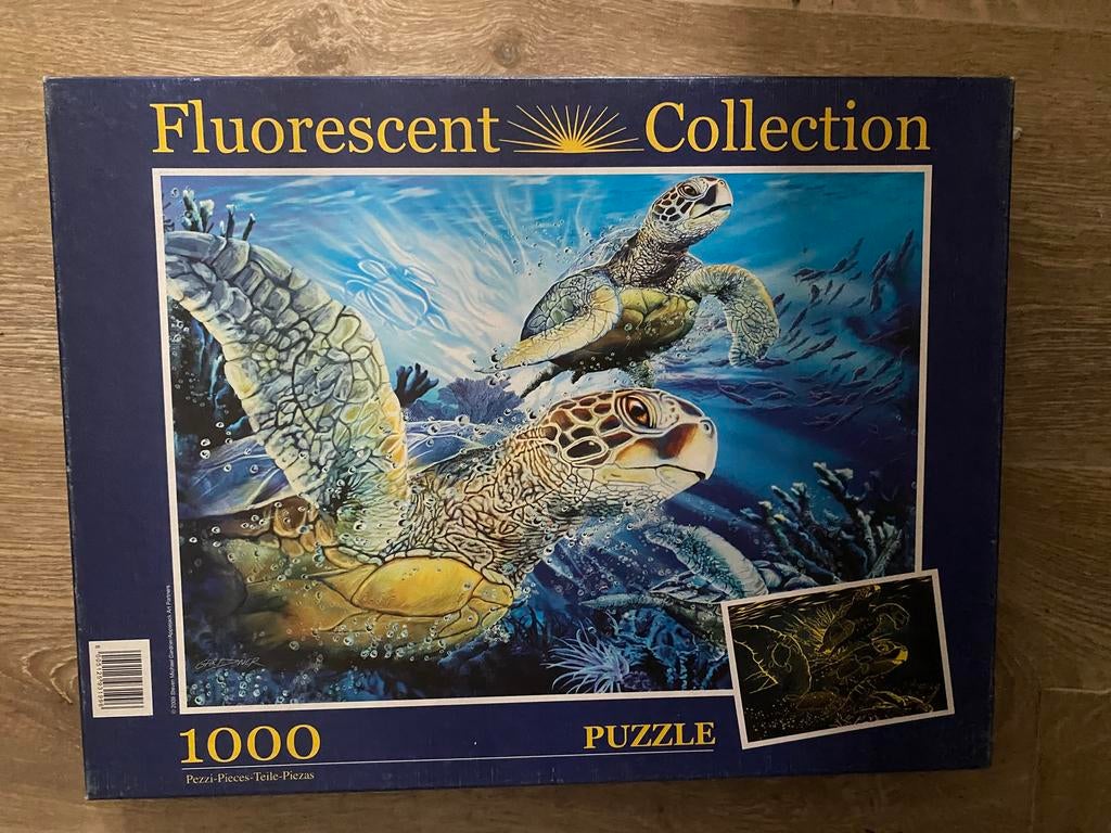 Schildpadden puzzel 1000 st, Ophalen, 500 t/m 1500 stukjes, Zo goed als nieuw, Legpuzzel