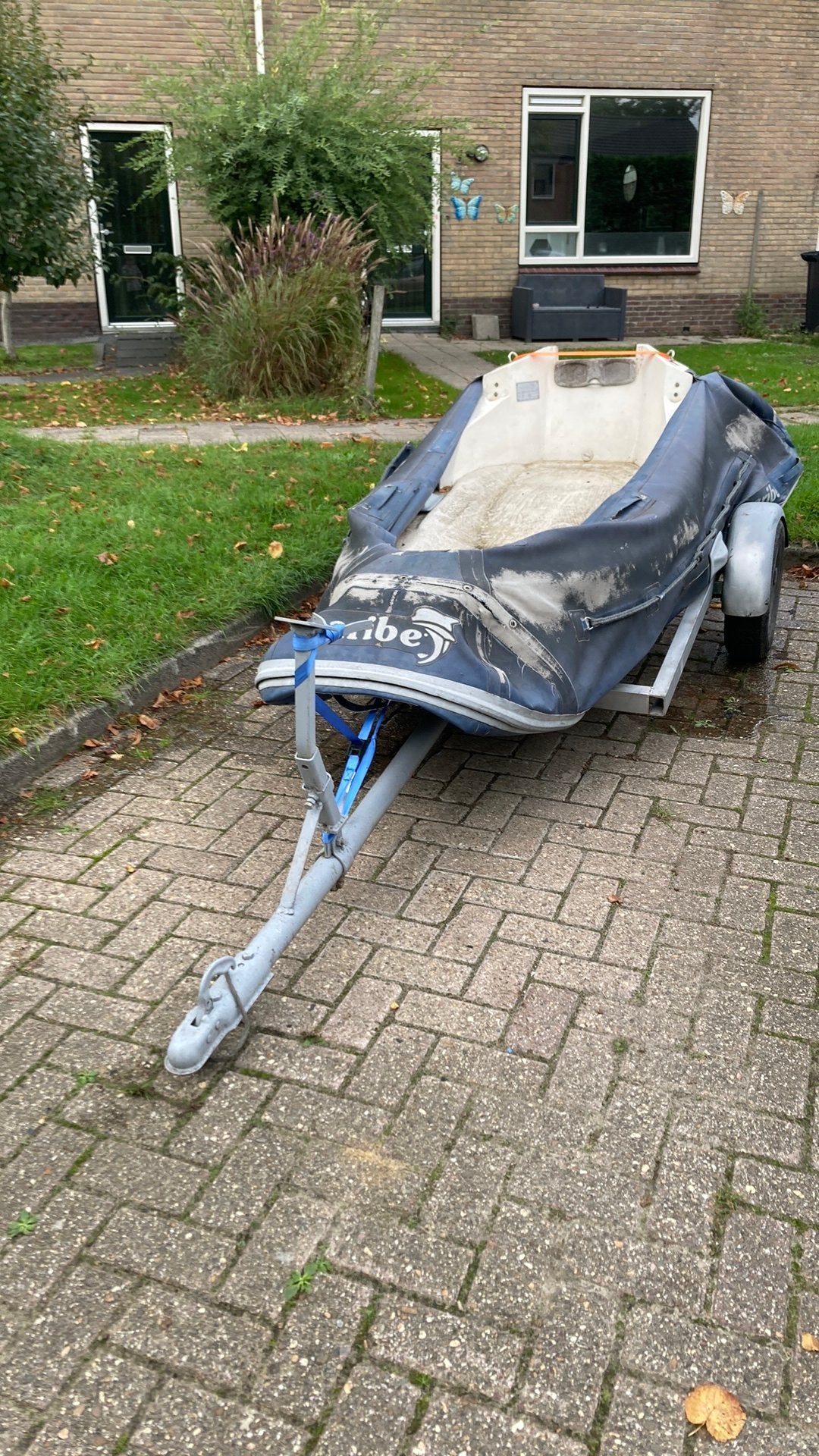 Rubberboot met trailer en 5 pk buitenboordmotor, Ophalen of Verzenden, Voor, Bumper