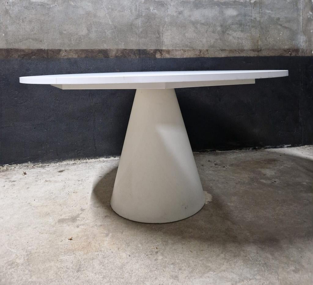Ronde tafel wit 140 cm diameter design eettafel kantine, Antiek en Kunst, Ophalen of Verzenden