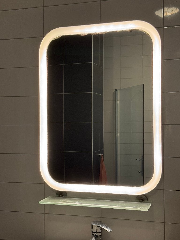IKEA STORJORM Badkamerspiegel met LED Verlichting, Ophalen, Gebruikt, Minder dan 100 cm, Rechthoekig