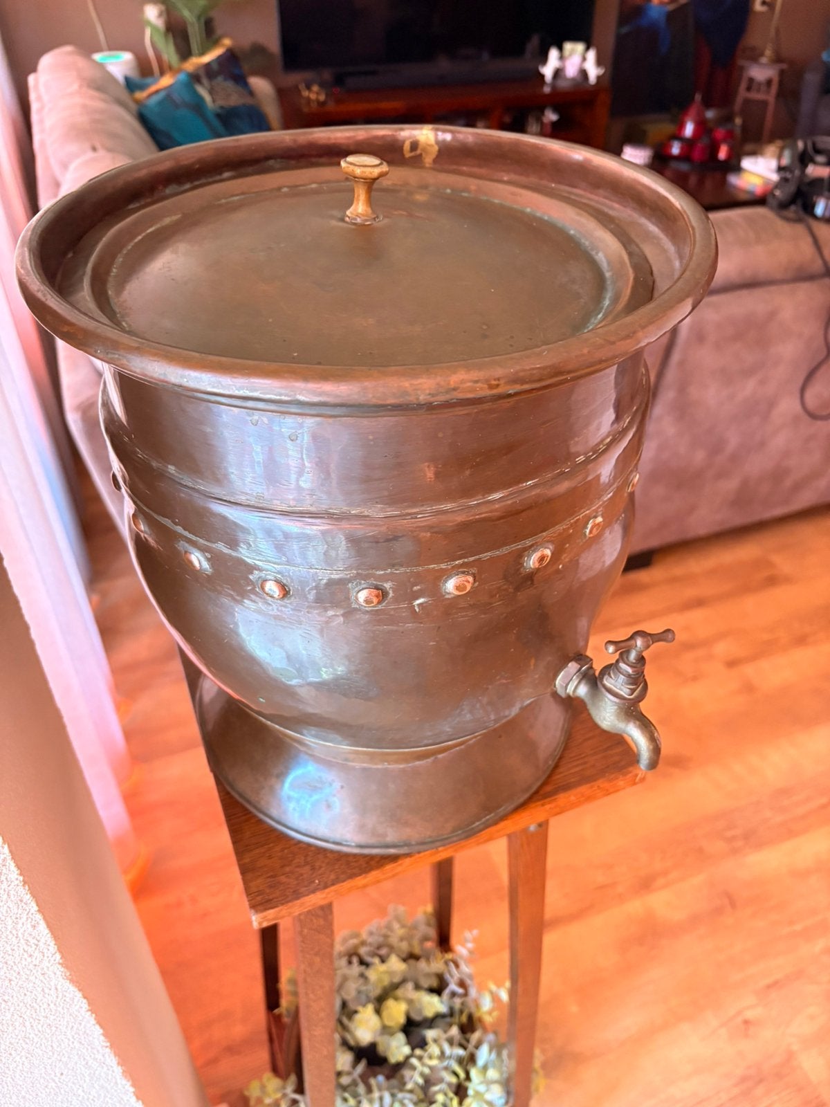 1880-1910 zwaar koperen Franse waterkoeler/dispenser 12,5 KG, Antiek en Kunst, Antiek | Koper en Brons, Ophalen of Verzenden, Koper