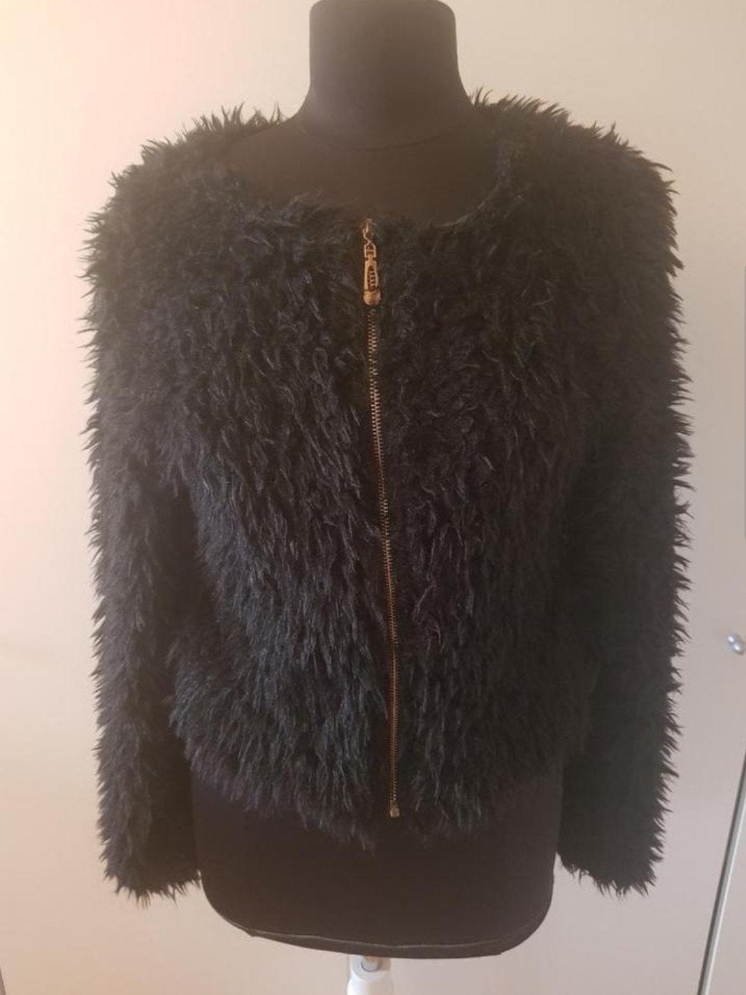 Zwart faux fur vestje MJA Paris - maat M, Ophalen of Verzenden, Maat 38/40 (M), Zwart