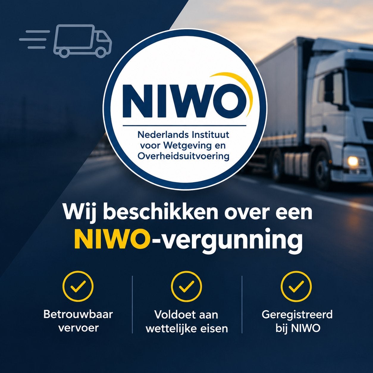 NIWO Vergunning Beschikbaar – Klaar voor Transport!, HBO, Vanaf 1 jaar