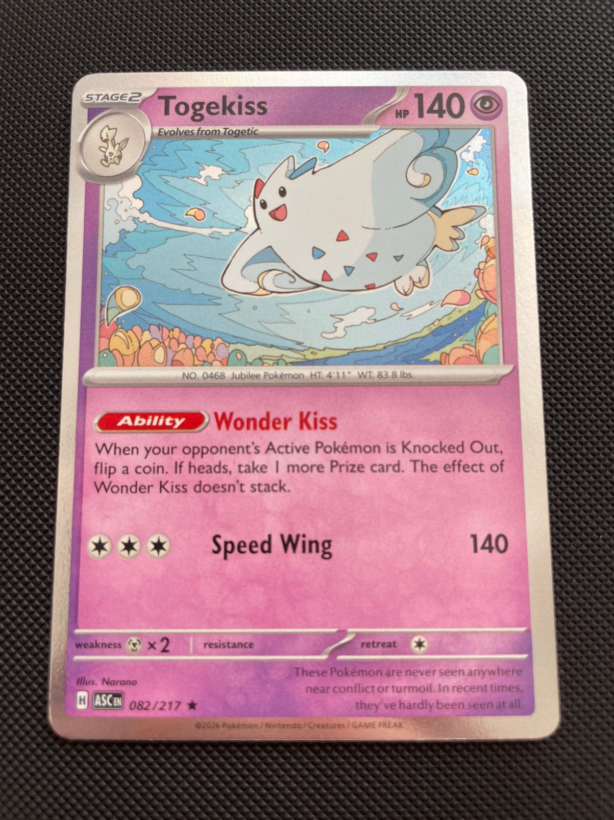 Togekiss 082/217 Rare Holo Ascended Heroes Packfresh, Verzenden, Zo goed als nieuw