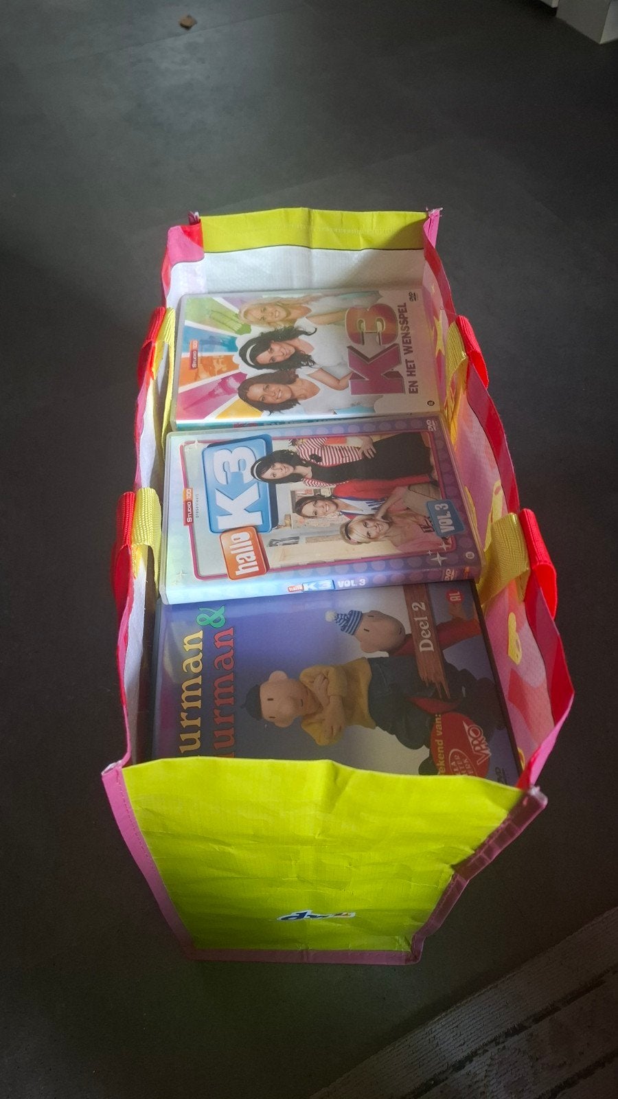 Tas vol kinder dvd's, verschillende titels, Alle leeftijden, Ophalen, Zo goed als nieuw